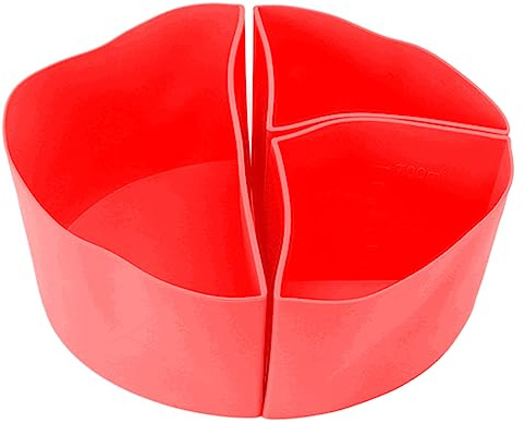 Fictory 3 in 1 Silikon Slow Cooker Liner, 6QT Pot Divider, Easy Clean Cooking Accessory, Red, Reusable Leakproof Design for Home and Restaurant Use