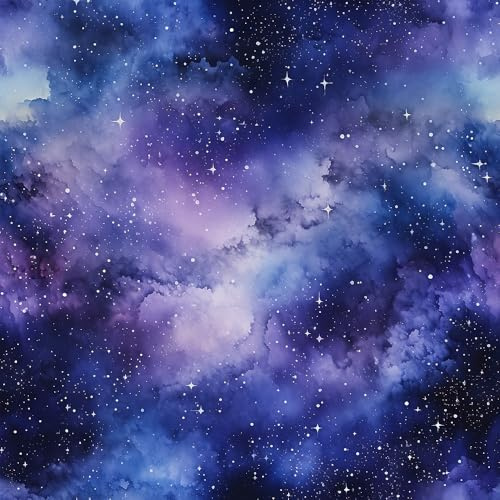 COKCOKR Blue Purple Galaxy Peel and Stick Adhesive Wallpaper 17.71 X 118.1Night Sky Stars and Clouds Pattern Contact Paper Blue Universe Wallpaper for Children's Rooms, Study Rooms, Bedrooms