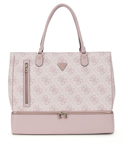 GUESS borsa da viaggio borsa a tracolla con scomparto per laptop Zip Bottom Tote Orchid Logo rosa antico