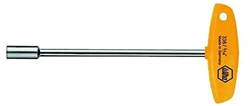 Wiha Steckschlüssel mit Quergriff Sechskant, Zoll-Ausführung glanzvernickelt (02823) 7/16 x 150 mm