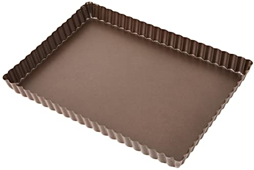 Städter 627291 - Stampo Antiaderente da Forno con Fondo Rimovibile e Contorno Ondulato, 29 x 20 cm