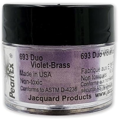 Jacquard Pearl Ex Pigment Powder 3 Grams Duo Violet/Brass - Loose Mica Powder for Epoxy Resin, Watercolors, Calligraphy Ink & Clay - Epoxy Pigment Powder - Epoxy Resin Color