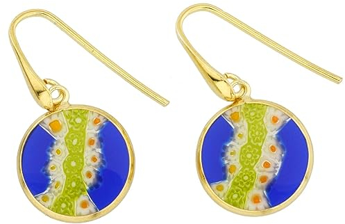 Millefiori Runde Ohrringe - Gold