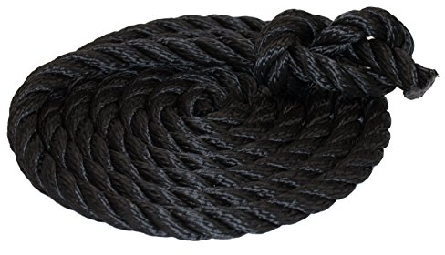 Tauwerk 14mm - Farbe: schwarz 3-litzig gedreht Leine Schnur Festmacher Rope Tau Seil Allzweckseil Reepschnur Lirolen-Tauwerk PP-Multifil, 3-schäftig gedreht (Länge 10mtr.)