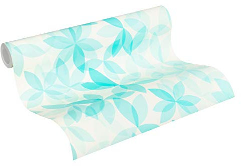 Esprit Vliestapete Cool Noon Tapete mit Blumen floral 10,05 m x 0,53 m blau grün Made in Germany 366743 36674-3