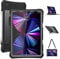 ShellBox Case Neue iPad Pro 11 Zoll 2022 & 2021 & 2020 wasserdichte Hülle, Ganzkörper Heavy Duty Stoßfest Schutzhülle mit Kickstand Eingebauter Displayschutz Stifthalter Schultergurt (Schwarz)