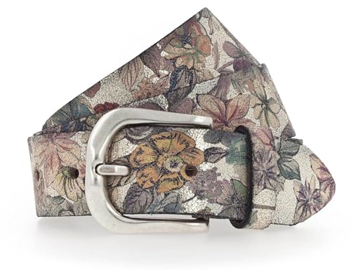 Vanzetti Animal Scouting 35mm Leather Belt W95 Gold Metallic/Multicolor