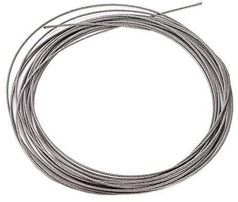 Cavo flessibile in acciaio inox, 50 m, diametro 1 mm, 1,5 mm, 2 mm (1 mm)