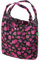 ECO CHIC Lightweight Foldable Reusable Shopping Bag Water Resistant Tote Bag (Mackintosh Rose Black)