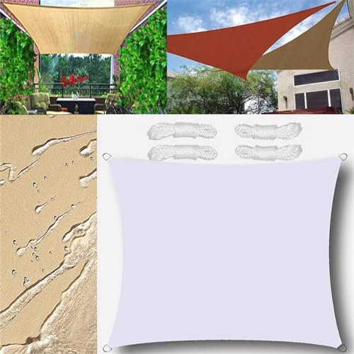 Tenda da Sole Tenda a Vela Impermeabile Rettangolo Quadrato Triangolare Tendalino 1.5x2m Tenda da Sole Telo Parasole Ombreggiante per Esterno Terrazzo Balcone Giardino Bianco