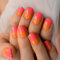 Sunset Brilliant Color Sunset Yellow Orange Red Ombre Faux Ongles Daily Art Short Round Woman Girl Party Date Full Cover Acrylic 24 pcs/kit