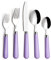 Annova Cutlery Set Stainless Steel with Color Handle - 4 x Dinner Knife; 4 x Dinner Fork; 4 x Salad Fork; 4 x Dinner Spoon; 4 x Dessert Spoon (Light Purple)