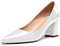 Zamikoo Damen Pumps mit Absatz, Elegant Pumps mit Blockabsatz Damen Schuhe 6.5CM Lack Weiß EU38