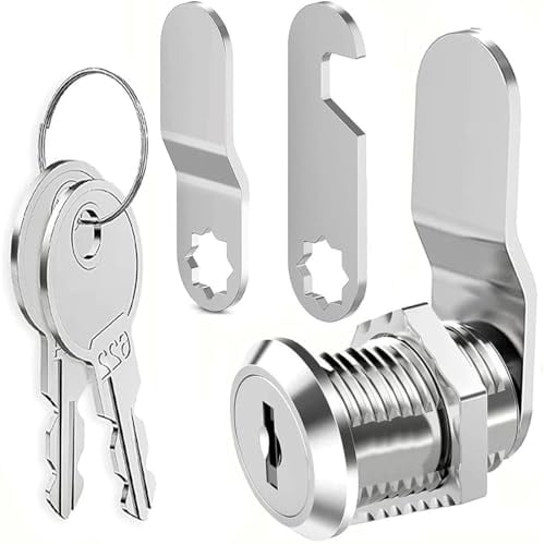 Litensh Serrure de Boîte aux Lettres, Serrure de Sécurité avec Clés, Serrure à Came en Métal pour Argentée, Barillet Boîte aux Lettres et Tiroirs Cabinet Placard (1, 30mm)