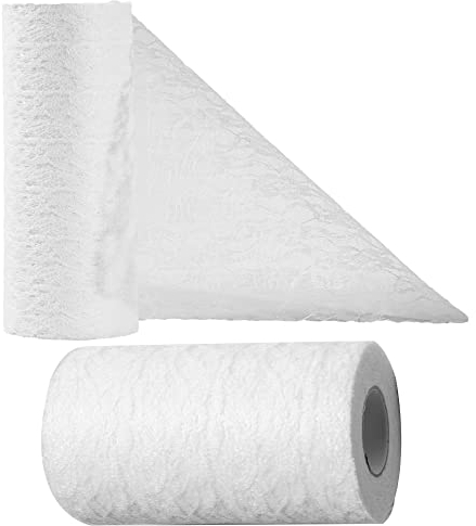 OSVINO Tischläufer Spitze Weiß 15cm x 25m Hochzeitsdeko Retro Tischband Spitze Tisch Deko Tischdeko, Dekorieren für Taufe Partys Hochzeit Weihnachten Kommunion Jubiläum, Handwerk Verpackung Material