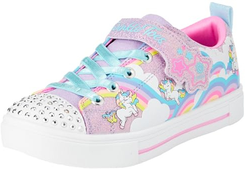 Skechers Mädchen Twinkle Sparks Jumpin' Clouds Sneakers, Lavender Synthetic Multi Trim, 33 EU