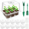 YAUNGEL Bandeja de Germinación de Semillas, 10 Pcs 60 Grande Agujeros Mini Invernadero Bandejas de Cultivo Germinación con 2 Herramientas de Jardinería para Cultivo de Semillas y Plantas, Transparente