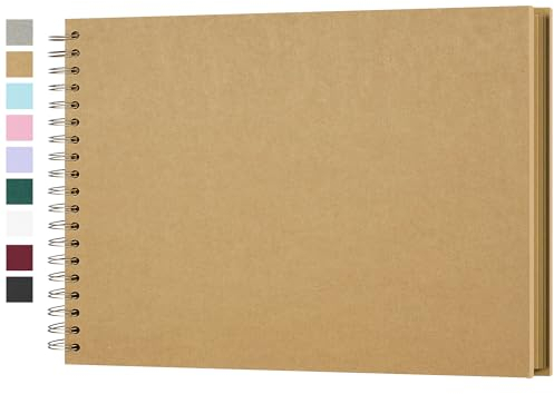 Fotoalbum zum Selbstgestalten, Scrapbook Fotobuch zum Einkleben 28 x 21 cm 100 Seiten, Archivqualität säurefrei DIY Geschenk für Baby, Familie, Jahrestag, Geburtstag, Valentinstag und Hochzeit, Gelb