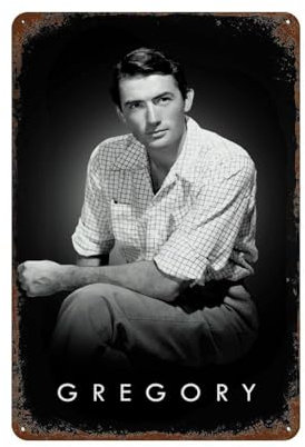 KSOXDAITIP Filmschauspieler Gregory Peck Poster, Wanddekoration, Kunst, Metallblechposter, moderne Heimdekoration, Kunst, Metallposter, Hausbar, Ladendekorationen, Vintage-Schild, Geschenk, 30 x 20 cm