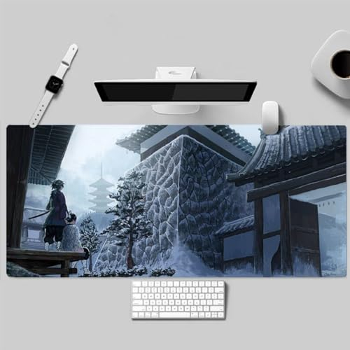 Anime Mauspad, wasserdicht, professionell, XXL, PC-Schreibtischunterlage, Tastatur- und Mauszubehör, verlängerte rutschfeste Gummiunterseite, Mauspad (D2, 900 x 400 x 3 mm)