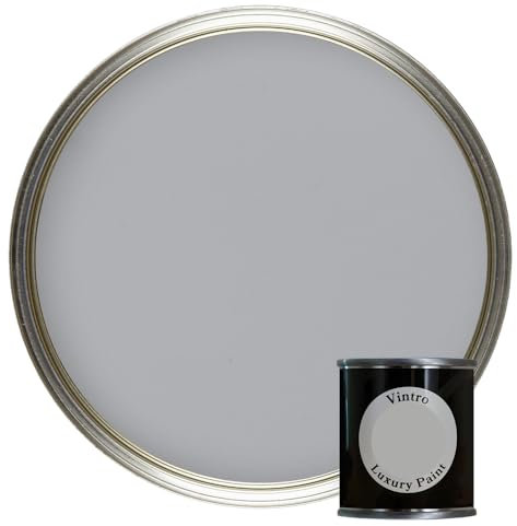 Vintro Paint | Luxury Matt Emulsion | Paint Tester Pot | Smooth Chalky Finish | Multi Surface Paint | for Walls, Ceilings, Wood and Metal | 125ml (Light Grey - Lincoln Grey)