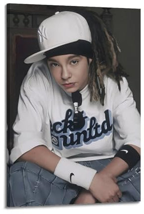 BAGLEVED Tom Kaulitz-Figuren-Poster, Sänger, Schauspieler, Sportler, Druck, Signatur-Poster, Portrait-Poster, Wanddekoration, Leinwand, Maler, Hausdekoration, Ästhetik, 60 x 90 cm, Rahmenstil-6