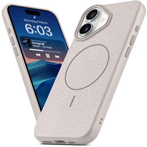 BEZ Case for iPhone 16 Case, Compatible with Magsafe, Slim TPU Shockproof Protective Phone Cover, Shock Absorbing Magnetic Cover for iPhone 16, Beige