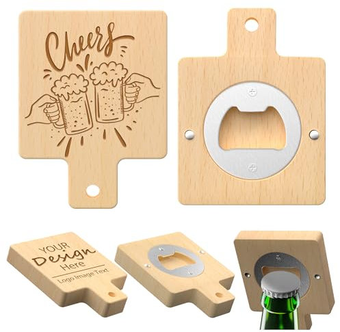10 abrebotellas magnéticos personalizados para refrigerador, abrebotellas de madera grabados, imán redondo de madera para los amantes de la cerveza, bodas, invitados, bares, fiestas, regalo para el