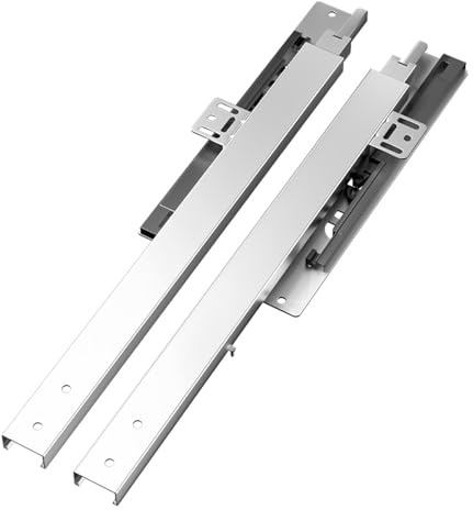 Glissière Tiroir Charge Lourde à Montage au Sol, Glissière Tiroir à Fermeture Douce, Capacité de Charge de 60 Kg, Extension Complète pour Armoires de Cuisine et Commodes (20cm/7.9in)