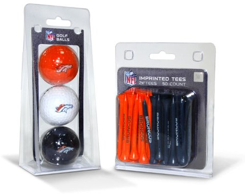 Team Golf Golfbälle mit NFL Logo (3 Stück) & 6,5 cm Regulierung Golf Tees (50 Stück) – Ballfarben können variieren