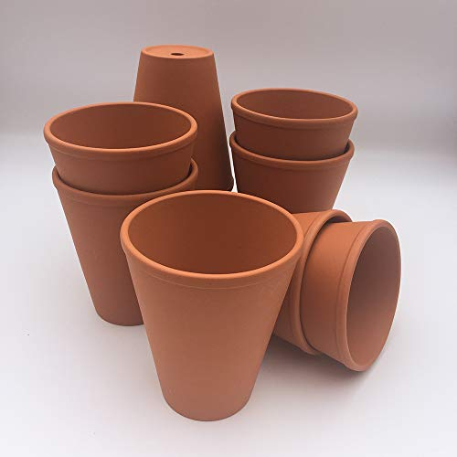 Weston Mill Pottery [LT9] Terracotta Long Tom plant pots (pack of 10) 9 cm diameter