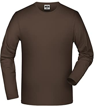 James & Nicholson Elastic Shirt Langarm - Schmal geschnittenes Langarm-Shirt mit Elasthan für Damen und Herren