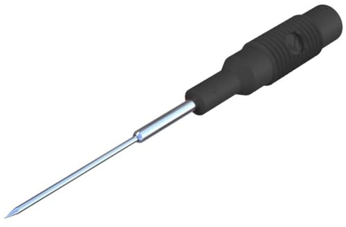 Hirschmann 4mm Prüfspitzen Schwarz, Edelstahl Spitze 1mm, 30 V ac, 60V dc