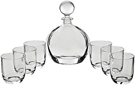 CRISTALICA Whiskyset Orbit Laguna 7-TLG Brandy Cognac Bleikristall 1 Karaffe + 6 Gläser