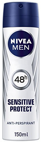 NIVEA Men Sensitive Protect Spray (150 ml), zuverlässiger 48H Schutz, Anti-Transpirant für Männer, sanftes Deospray für empfindliche Haut