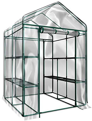 Home-Complete HC-4202 - Invernadero para Interiores y Exteriores con 8 estantes Resistentes, cultiva Plantas, plántulas, Hierbas o Flores en Cualquier estación del año