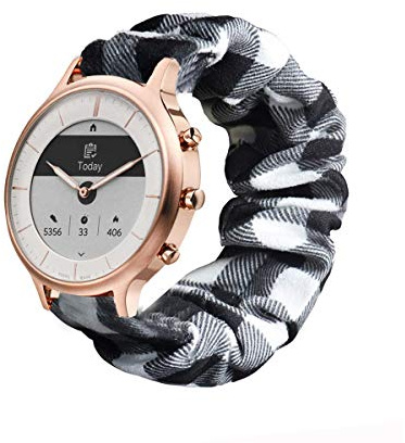 LvBu Armband Kompatibel mit Fossil Charter HR, weiche Haargummis Uhrenarmband für Fossil Charter HR Hybrid Smartwatch (Grid)
