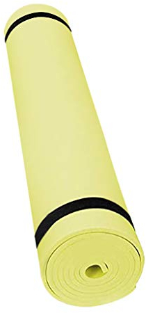 Gymnastikmatte Yogamatte mit Tragegurt Übungsposter Sportmatte Matte Fitnessmatte Fitnessmatte Yogamatte Pilatesmatte Gymnastikmatte Yoga Mat 173 x 61 x 0,4 cm (Gelb)
