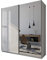 lukmebel Kleiderschrank - Kleiderstange Schrank - LINA I 194x62x215 cm - Schwebetürenschrank mit Spiegel - Schrank Weiß-Hochglanz - Schlafzimmer Möbel - Garderobenschrank - Mehrzweckschrank