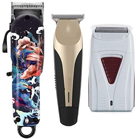 LKJHG 0 Tête de Coupe Gravure Sculpture Clipper électrique Push White Gradient Fader Hair Clipper, Rechargeable Hair Clipper, Electric Haircut Scissors Trimmer with Strong Comb Power