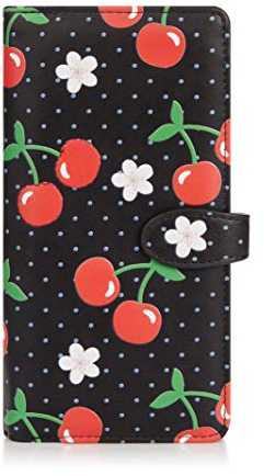 SHAGWEAR ® Portemonnaie Geldbörse Damen Geldbeutel Mädchen Bifold Mehrfarbig Portmonee Designs: (Kirsche/Cherry)