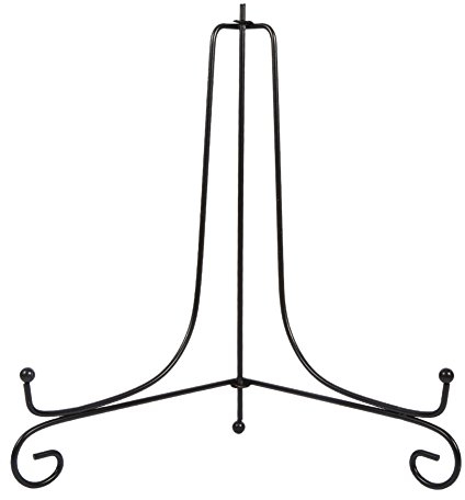 1pc 4 - 12 Iron Easel Classic Display Stand with Light Frosting Bowl Plate Photo Frame Book Artwor Black Home Decoration (10 inch)