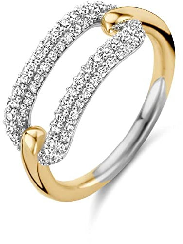 Ti Sento - Milano Damen-Ring Sterling-Silber 925 Zirkonia, 54 (17.2), Silber, Zirkonia