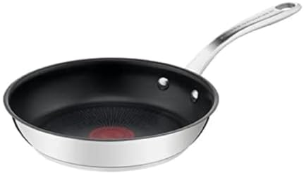 Tefal Pierre Gagnaire H8210423 - Sartén de acero inoxidable revestida con base de difusión de calor, fabricada en Francia, mango remachado, diseño elegante, para todo tipo de fuegos, incluida