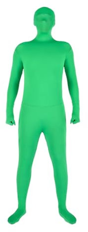 Andoer Disfraz Verde Adulto, Traje verde Chromakey para fotografía, Unisex Disfraz elástico para fotos, vídeos, efectos especiales, festivales, cosplay, carnaval, 160cm