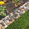 Unibos Outdoor Garden Pack of 4 Border Strips Lawn Patio Driveway Pebbles with Meshed Backing