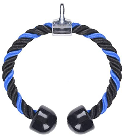 jiuzcare Cuerda Triceps 70cm Triceps Cuerda de Nailon Tricep Rope Tríceps Cable Pull Down Cuerda para Ejercicios de Biceps y Tríceps Cuerda de Entrenamiento Tríceps para Bíceps, Tríceps, Fitness, Azul