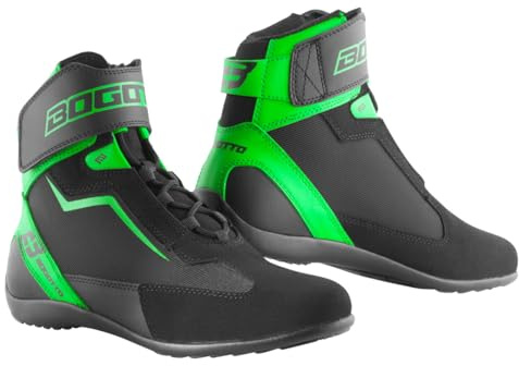 Bogotto Mix Disctrict Motorradschuhe, schwarz/grün, 39