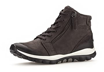 Gabor Damen Schnürstiefeletten, Frauen Boots,Wechselfußbett,Stiefel,Bootee,Booties,halbstiefel,Dark-Grey (Mel.),38.5 EU / 5.5 UK
