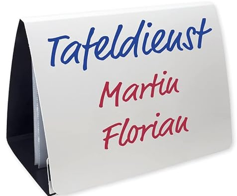 TimeTEX Whiteboard-Tisch-Flipchart A4 - jeweils eine Seite mit Whiteboard-Oberfläche und eine mit Tafeloberfläche - A4-33 x 25 cm - mit 20 Klarsichthüllen - 62196